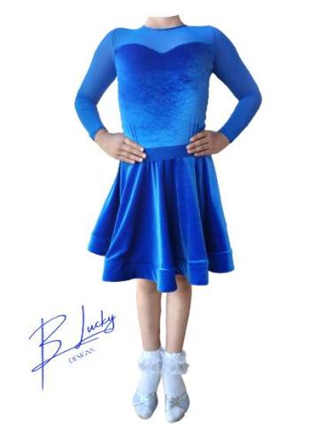 Royal Blue Velvet Latin Juvenile Costume